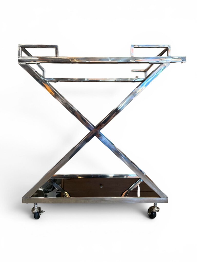 Polished Nickel "Milo" Bar Cart