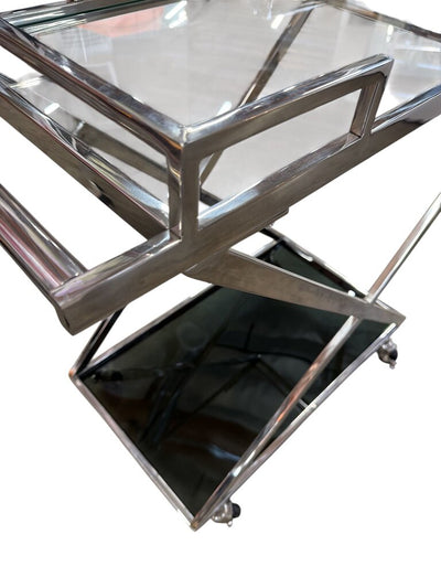 Polished Nickel "Milo" Bar Cart