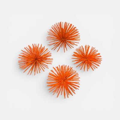 Mid Century Modern Orange Sea Urchins (Set of 4)