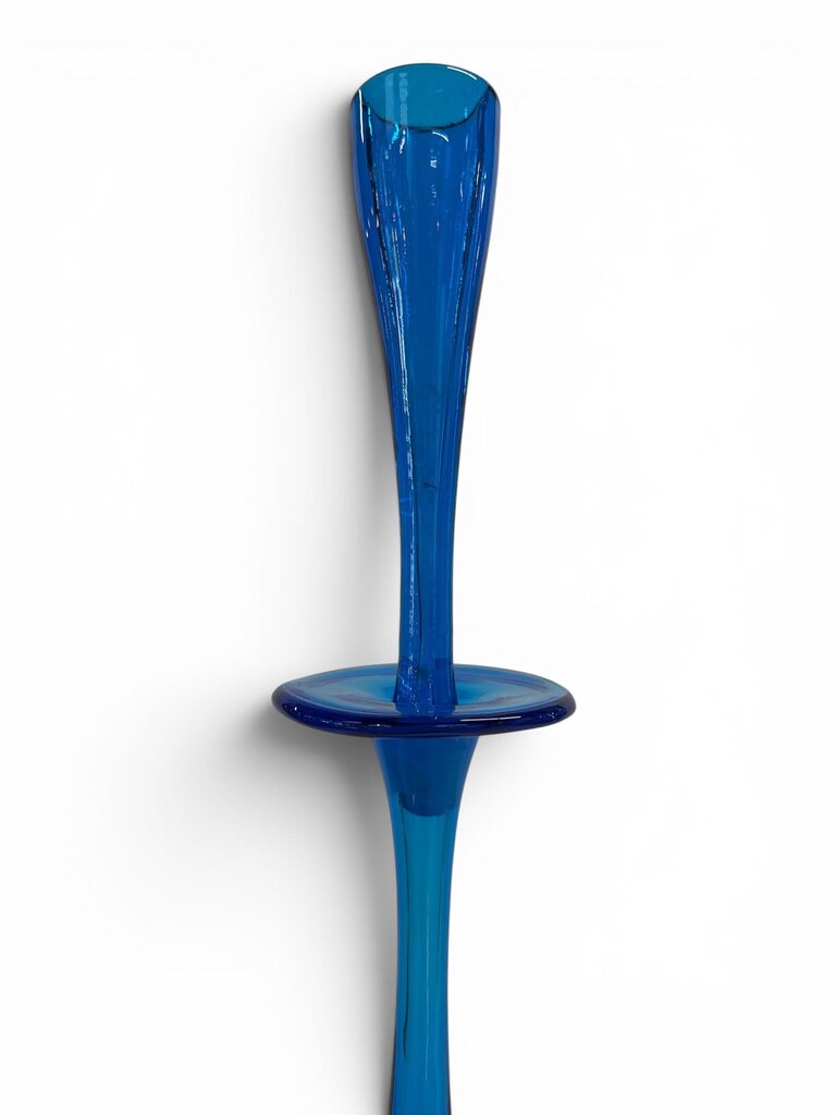 RARE Vintage Blenko #6027 Peacock Blue Shot Glass Decanter by Wayne Husted