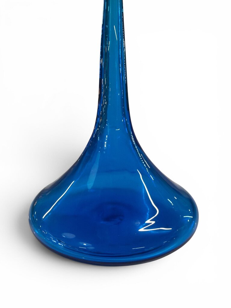 RARE Vintage Blenko #6027 Peacock Blue Shot Glass Decanter by Wayne Husted