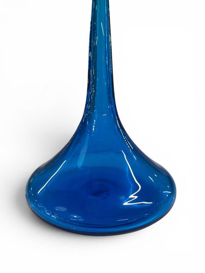 RARE Vintage Blenko #6027 Peacock Blue Shot Glass Decanter by Wayne Husted