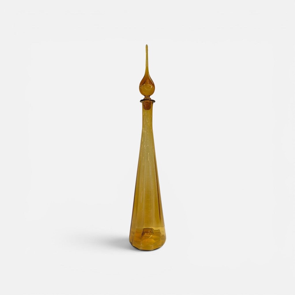 Vintage Amber Decanter with Blenko Stopper