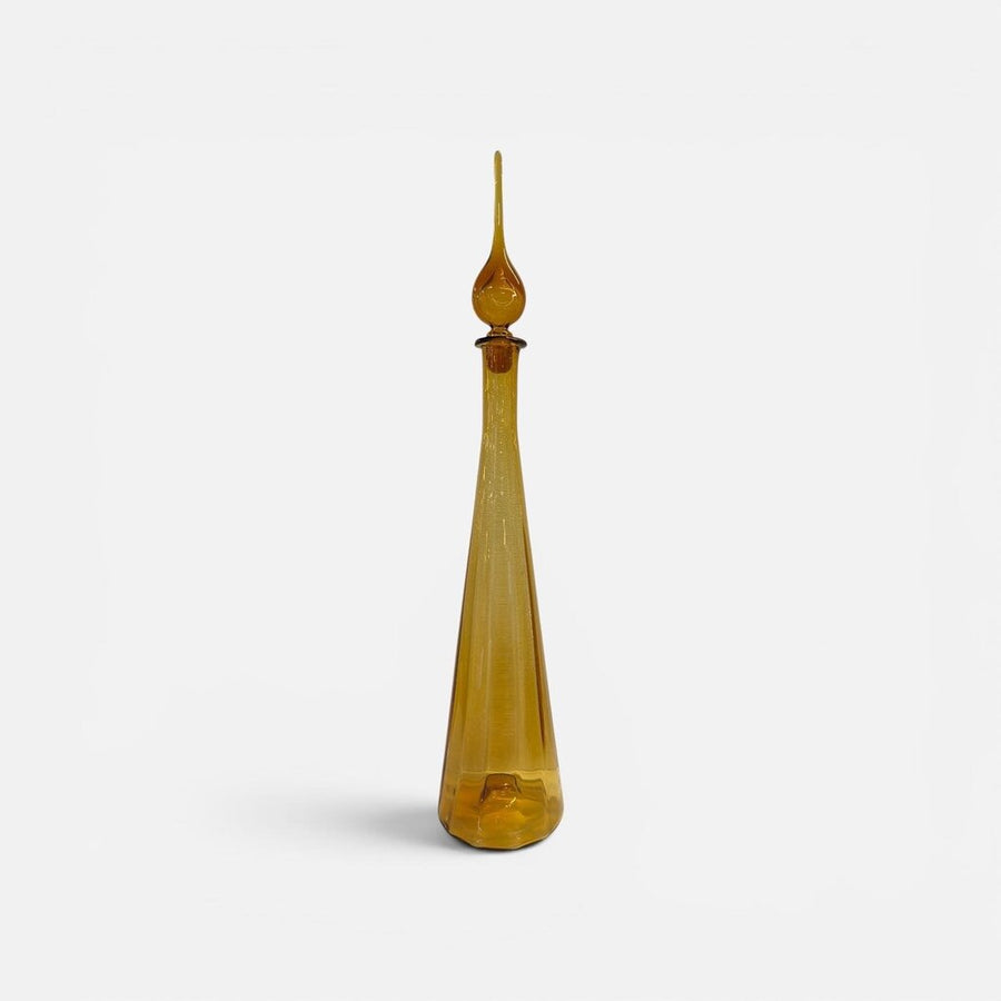 Vintage Amber Decanter with Blenko Stopper