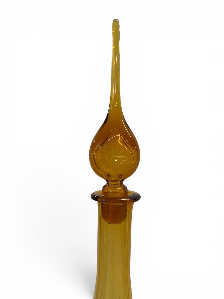 Vintage Amber Decanter with Blenko Stopper