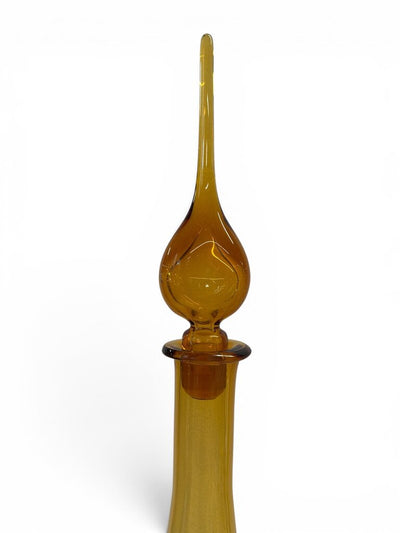 Vintage Amber Decanter with Blenko Stopper
