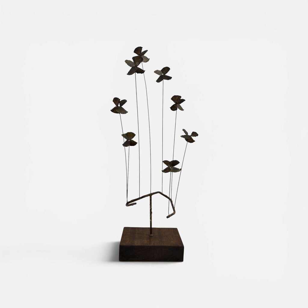Kinetic Brass Sculpture in the style of Curtis Jere or William Bowie, signed and dated 1971