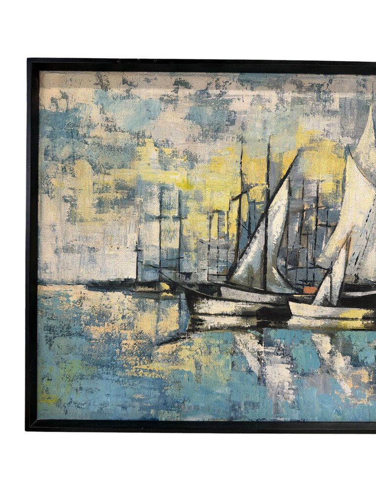 Framed Modern Expressionist Painting, Signed Baushe