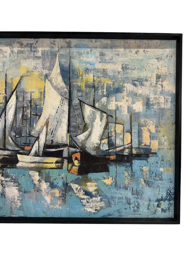 Framed Modern Expressionist Painting, Signed Baushe