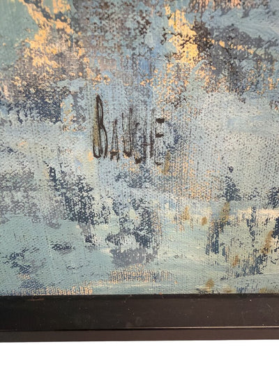 Framed Modern Expressionist Painting, Signed Baushe