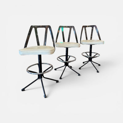 Retro Atomic Set of 3 Smoke Lucite Barstools by Futura Industries, 1970"s (Set of 3)