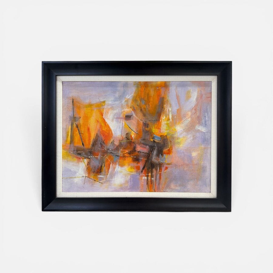 Framed Abstract Painting, Signed Jackson