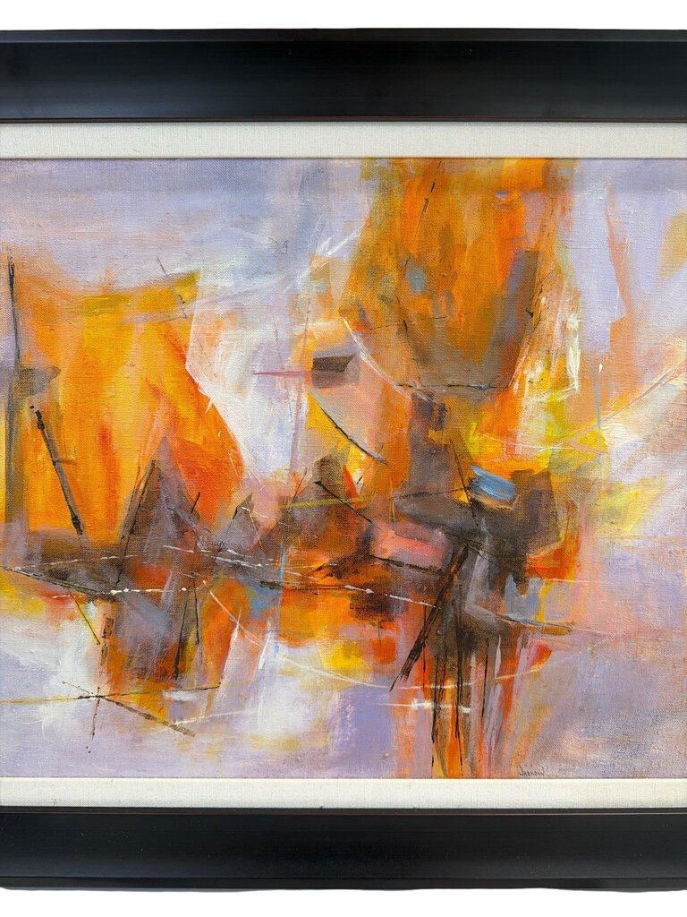 Framed Abstract Painting, Signed Jackson