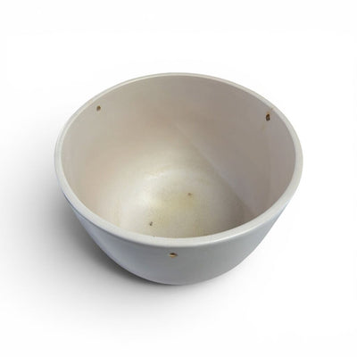 Vintage Gainey Mid Century Satin Off-White Ceramic Hanging Bowl Planter