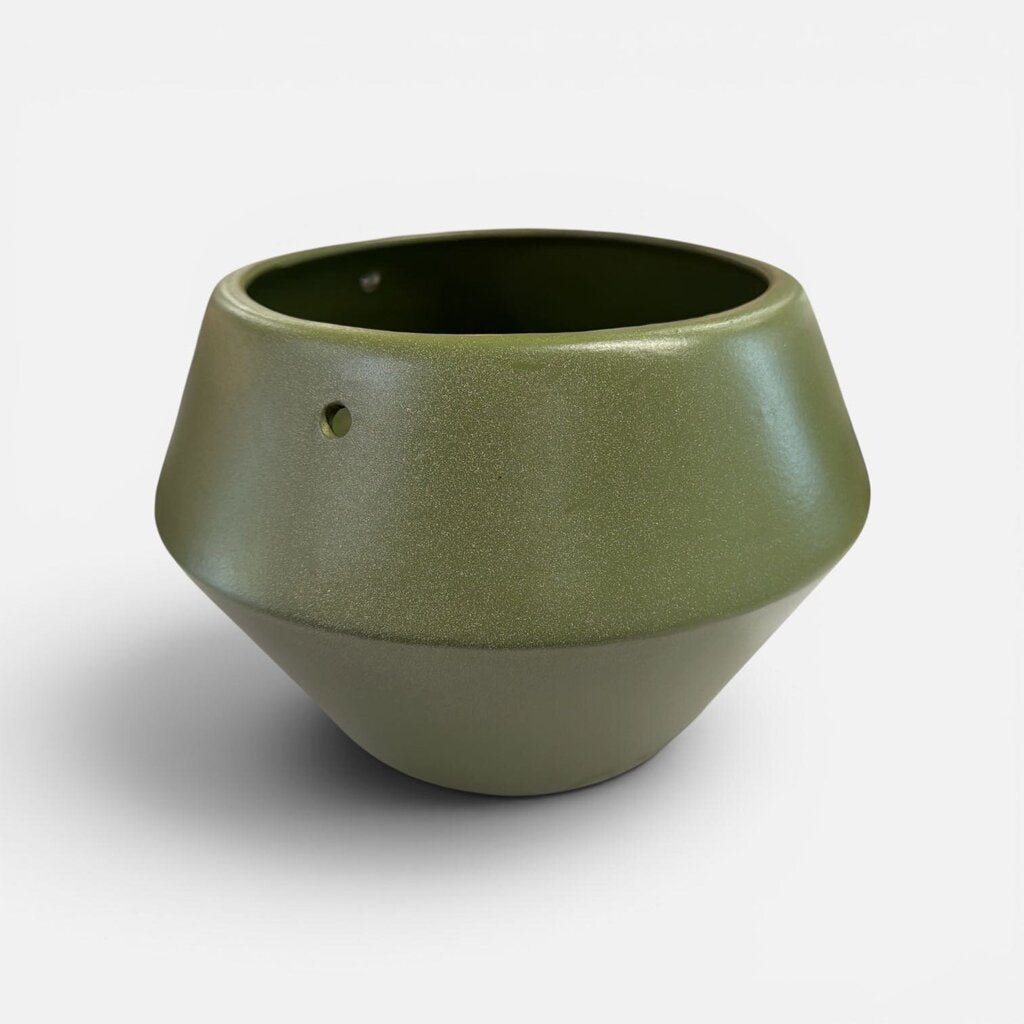 Vintage Satin Moss Green Hanging Planter