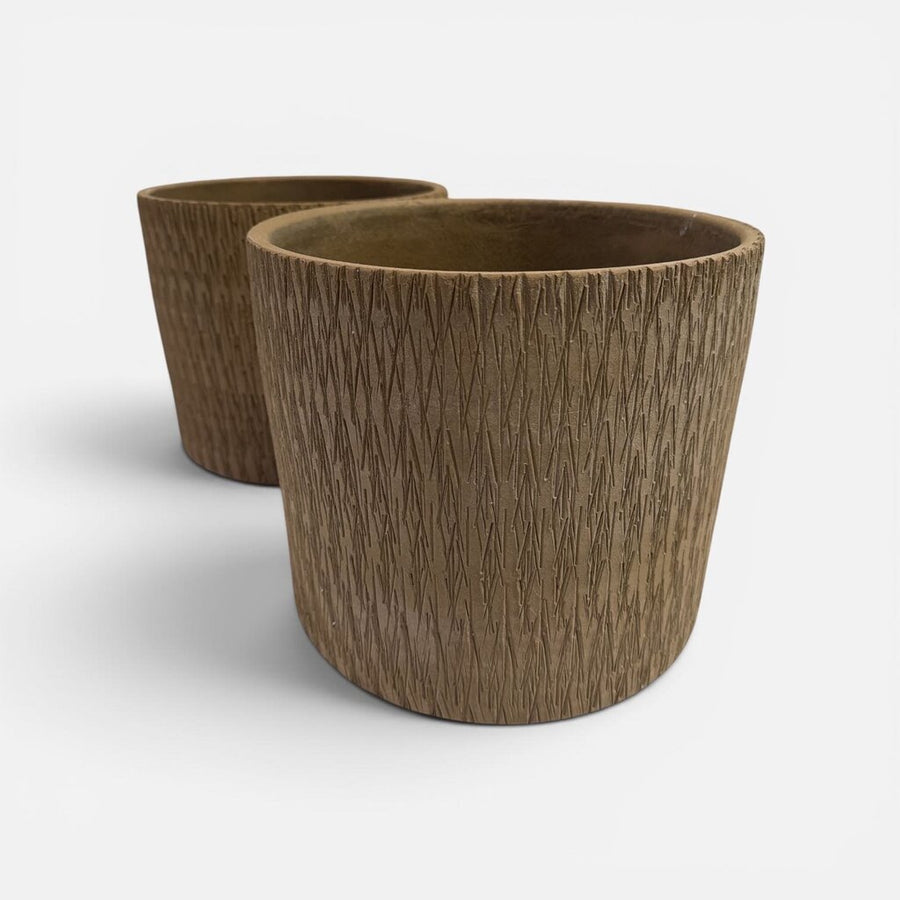 Vintage Gainey Pair of Sgraffito 10.5" Planters (Set of 2)