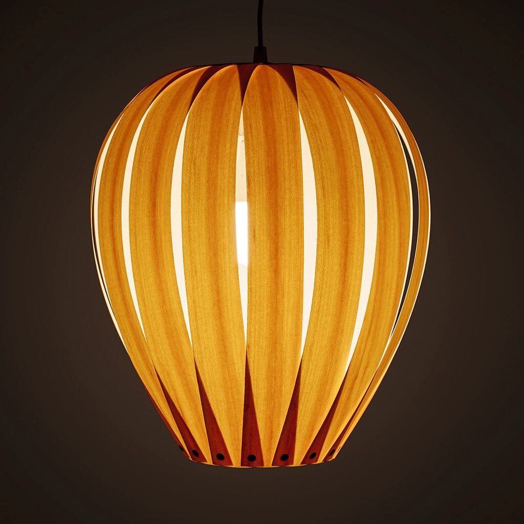 Balloon Lamp, Contemporary Geometric Wooden Pendant Light For Modern Space