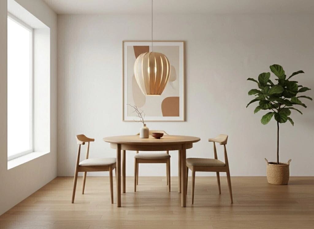 Balloon Lamp, Contemporary Geometric Wooden Pendant Light For Modern Space