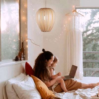 Balloon Lamp, Contemporary Geometric Wooden Pendant Light For Modern Space