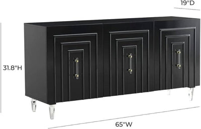 Modern Black Lacquer Buffet