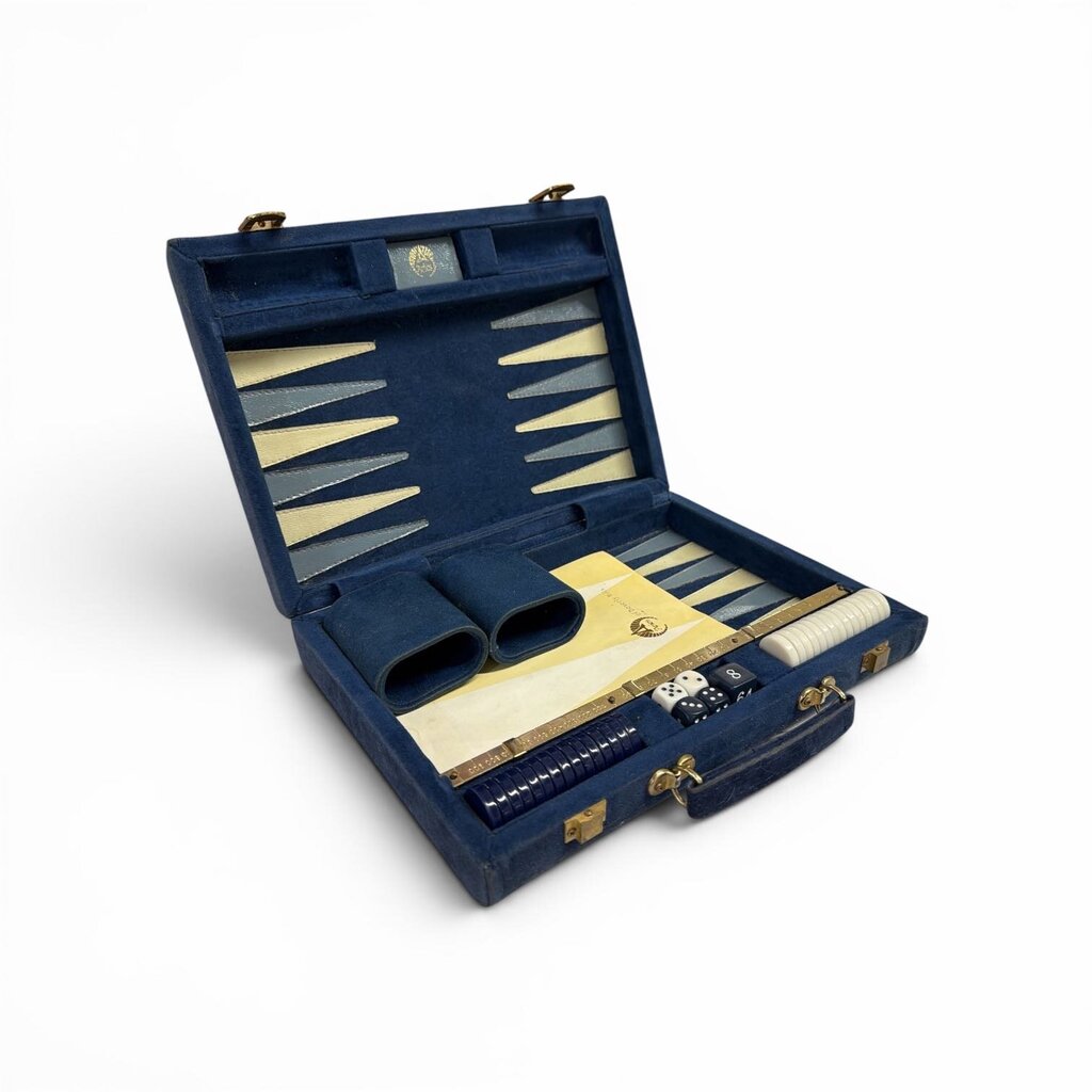 Mid Century Backgammon Set BLUE