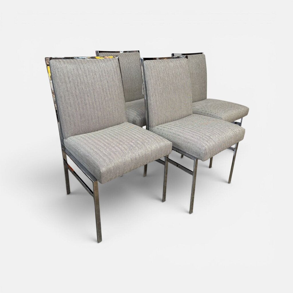 Mid Century Modern Chrome Dining Chairs (Set of 4)