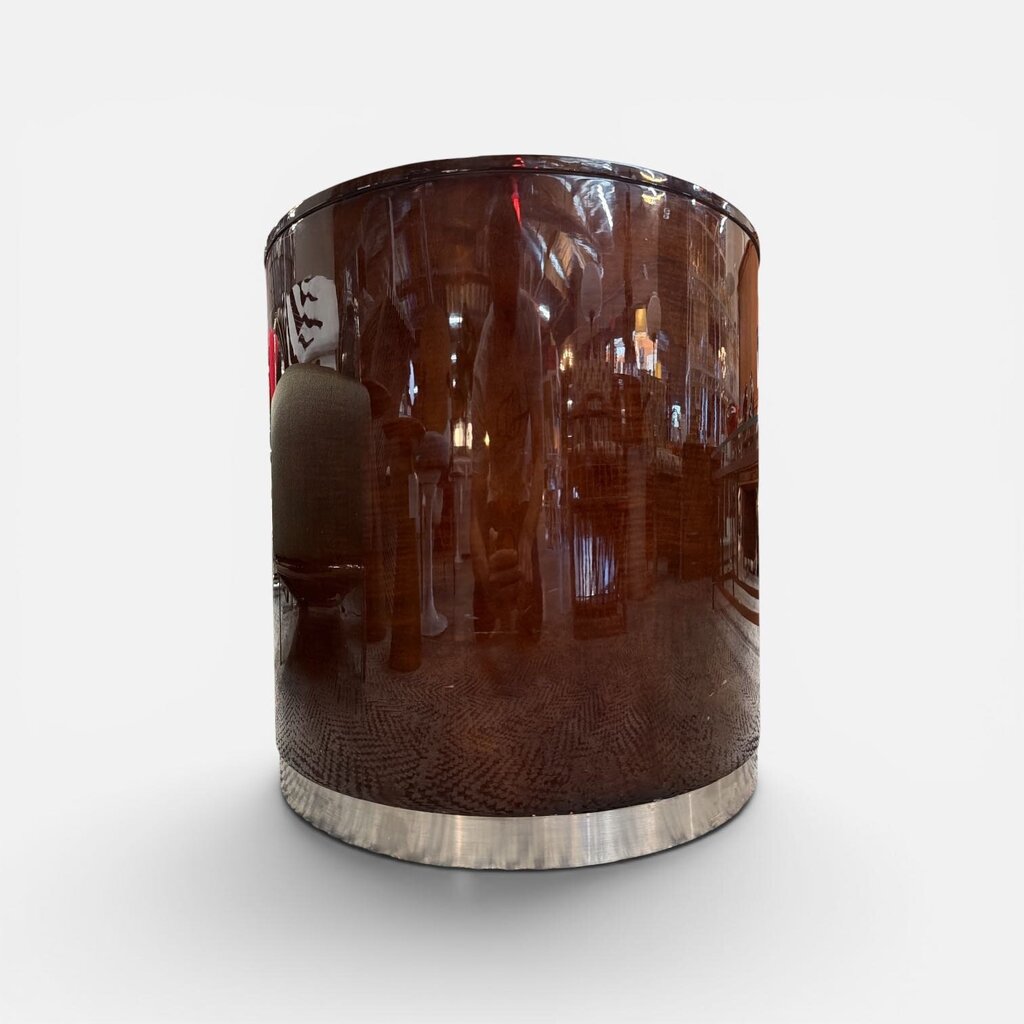 Moderne Drum Table with Stainless Base