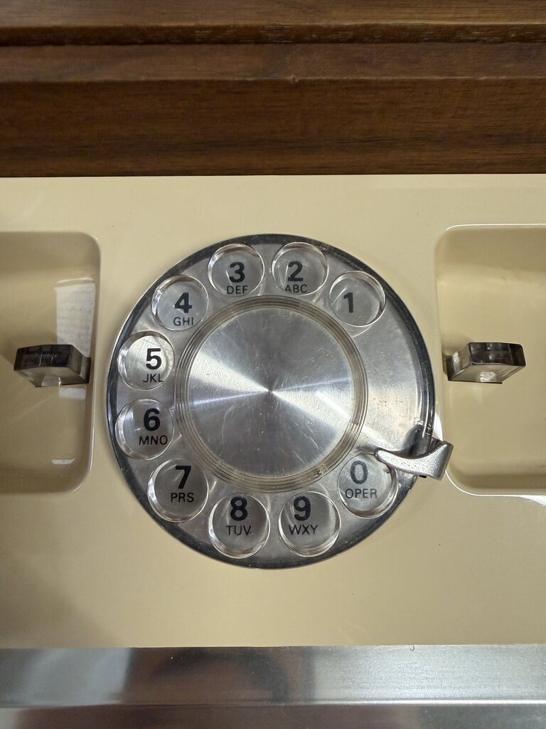Mid Century Rotary Cased Phone in Walnut