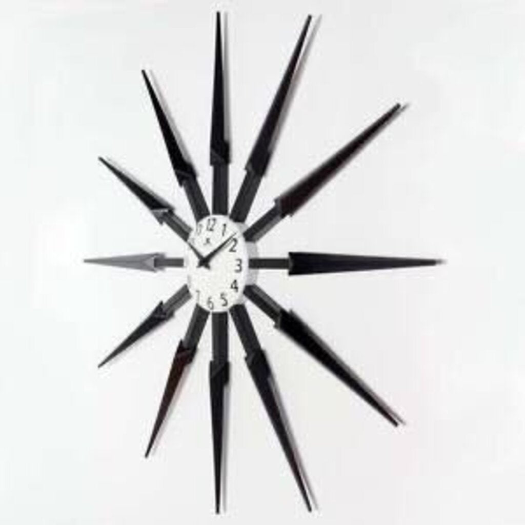Midcentury/Modern Starburst Dark Brown Wall Clock 24.5 Inch