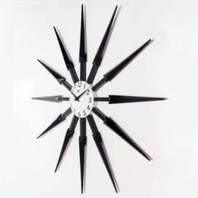 Midcentury/Modern Starburst Dark Brown Wall Clock 24.5 Inch