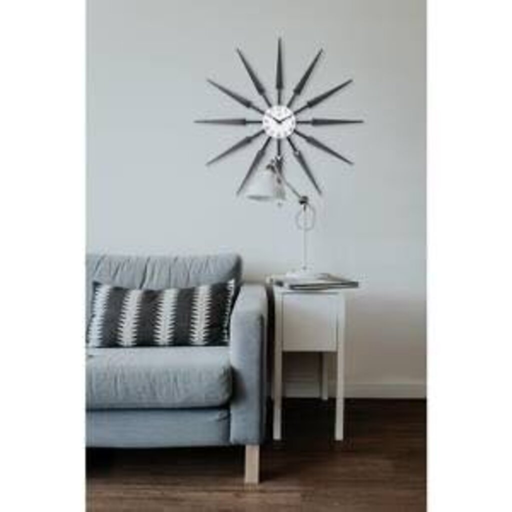 Midcentury/Modern Starburst Dark Brown Wall Clock 24.5 Inch
