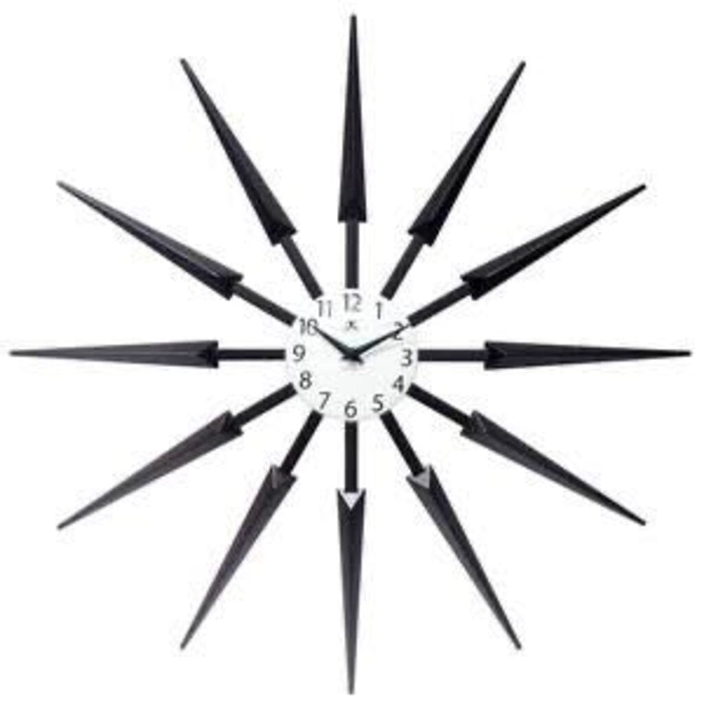 Midcentury/Modern Starburst Dark Brown Wall Clock 24.5 Inch