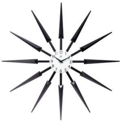 Midcentury/Modern Starburst Dark Brown Wall Clock 24.5 Inch