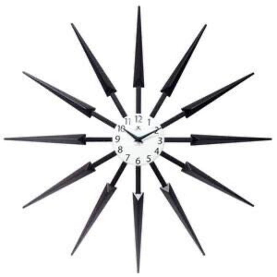 Midcentury/Modern Starburst Dark Brown Wall Clock 24.5 Inch