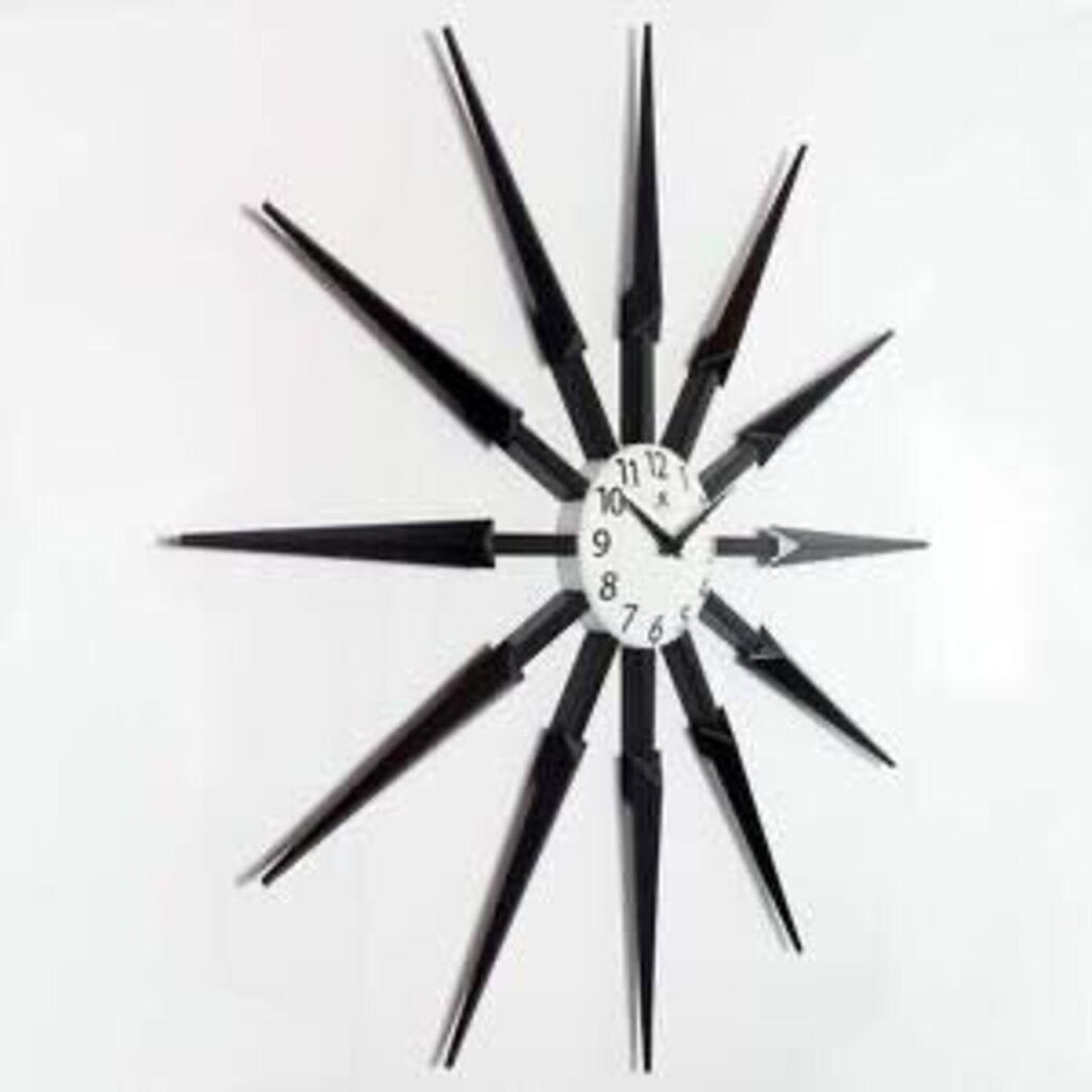 Midcentury/Modern Starburst Dark Brown Wall Clock 24.5 Inch