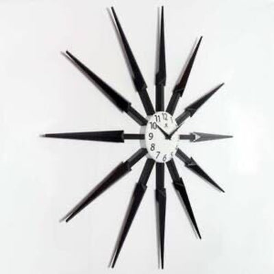 Midcentury/Modern Starburst Dark Brown Wall Clock 24.5 Inch