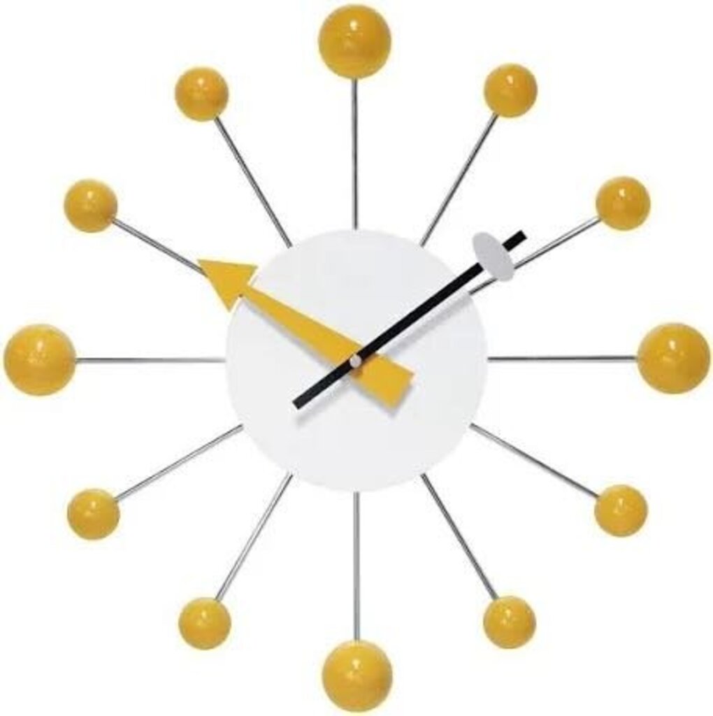 Orb Spoke Saffron Indoor Wall Clock 15 Inch