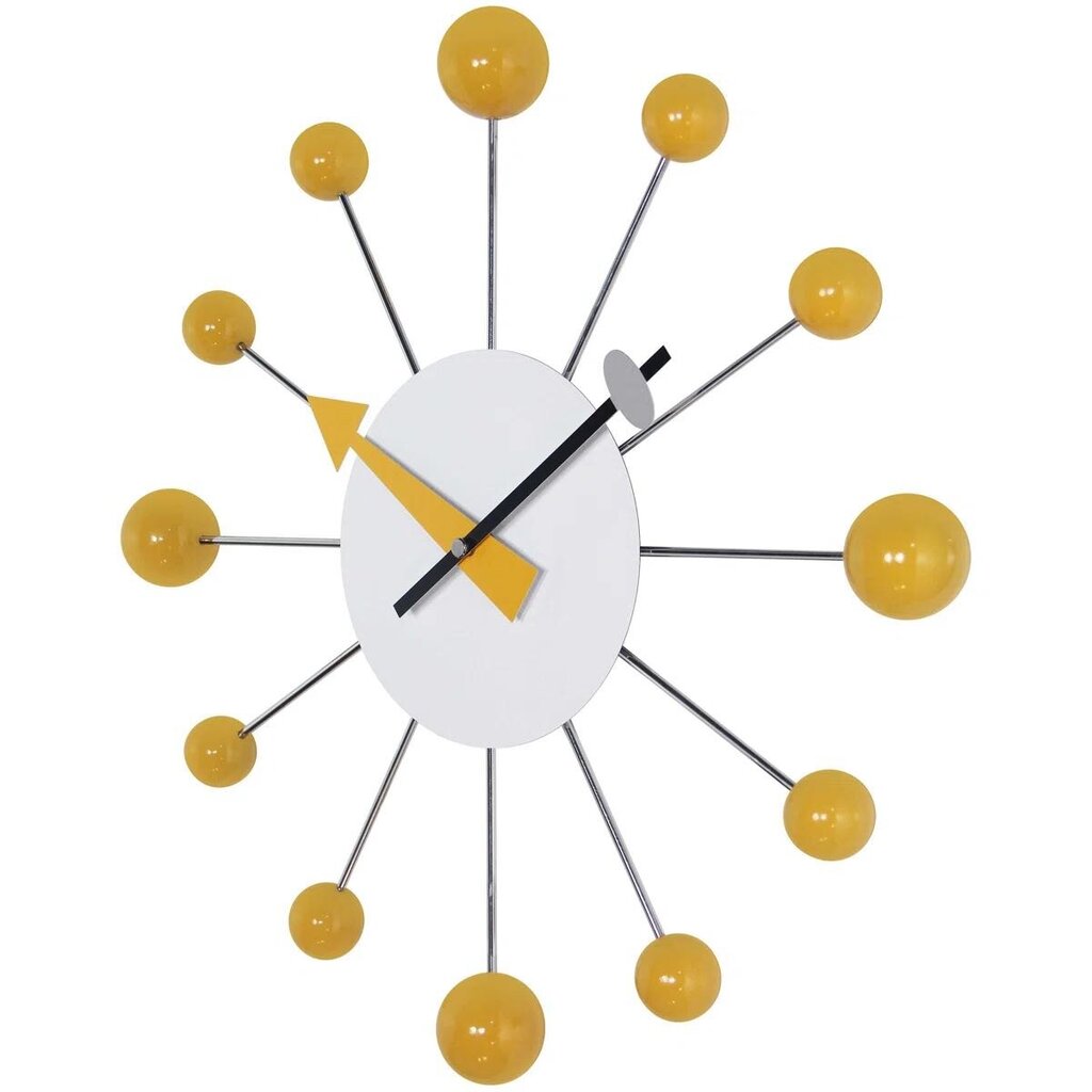 Orb Spoke Saffron Indoor Wall Clock 15 Inch