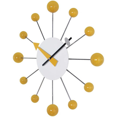 Orb Spoke Saffron Indoor Wall Clock 15 Inch