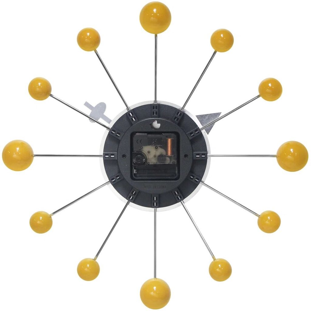 Orb Spoke Saffron Indoor Wall Clock 15 Inch
