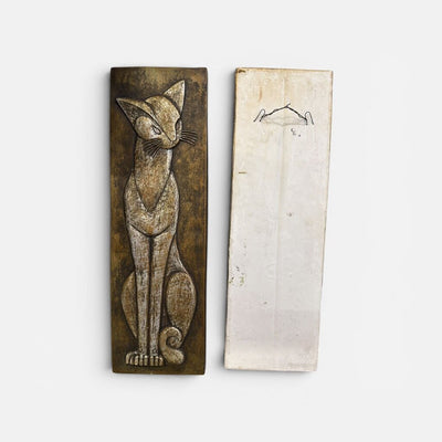 Mid Century 60's Pair of Chalkware Siamese Cat's Wall Plaque Art