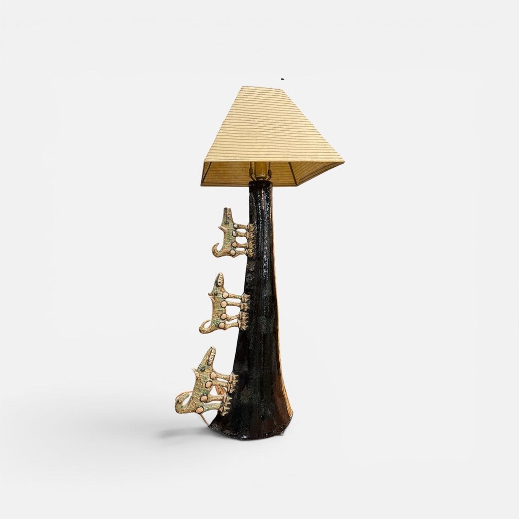Mid Century Curiosity Tall Ceramic Table Lamp