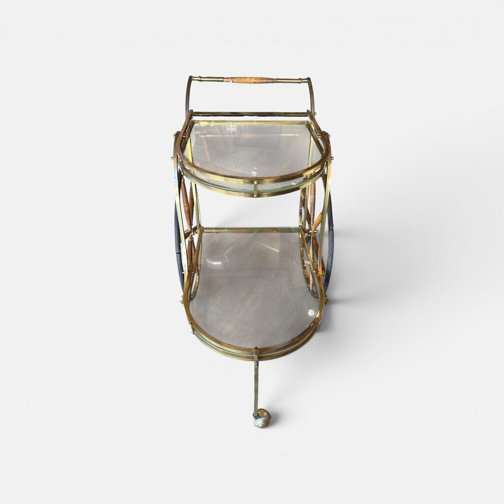 Mid Century Italian Brass Bar Cart / Trolley