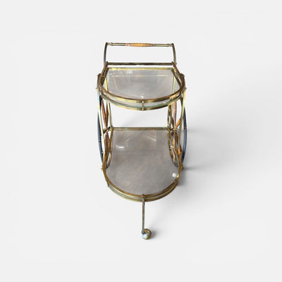 Mid Century Italian Brass Bar Cart / Trolley