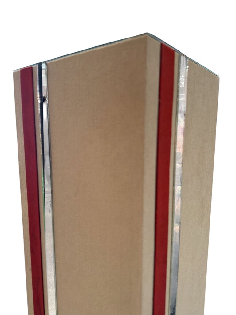 Mid Century Suede Wrapped Pedestal with Mirror Top Large