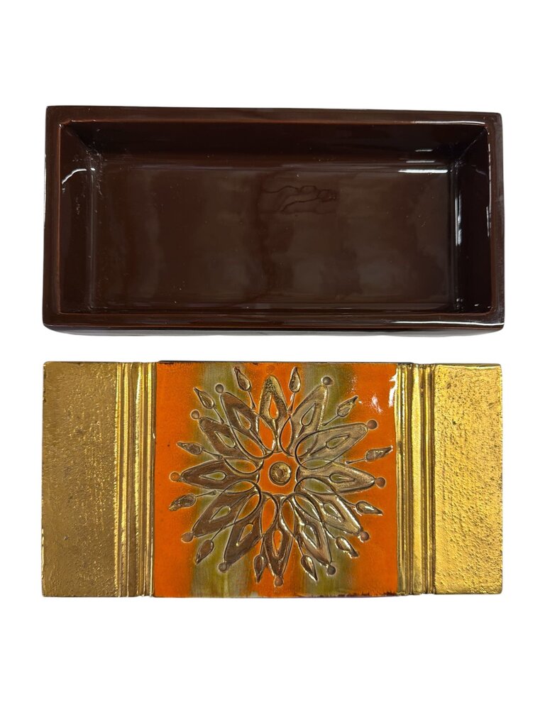 Bitossi Netter Orange Starburst Trinket Box