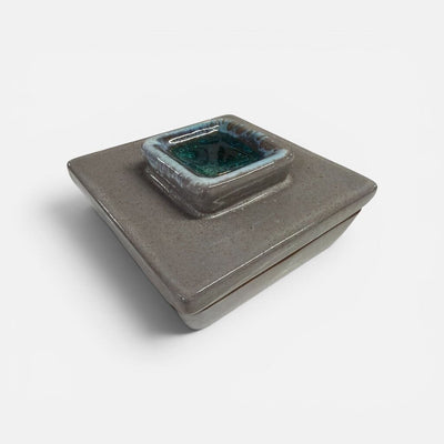 Mid Century Fused Glass Trinket Box Italian Ceramic