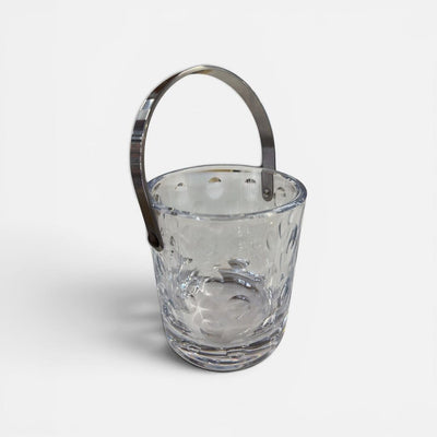 Modern Dot Crystal and Steel Ice Bucket