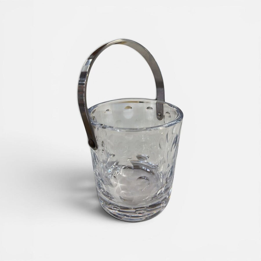 Modern Dot Crystal and Steel Ice Bucket