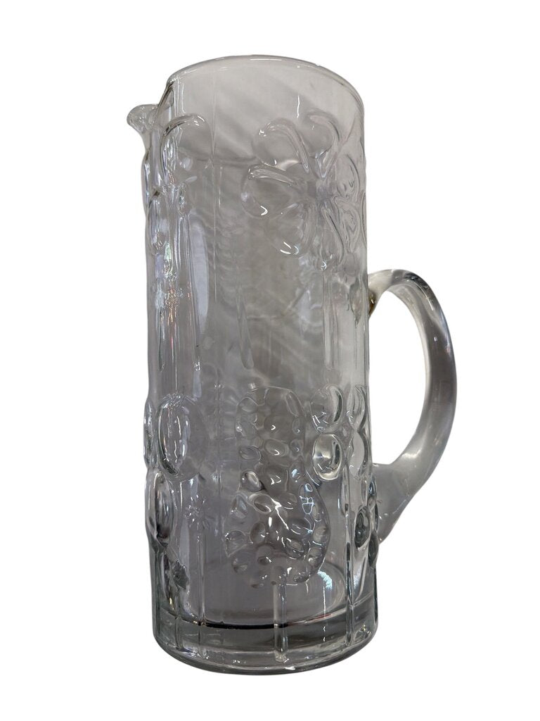 Italian Glass Highball Pitcher and 6 Glasses